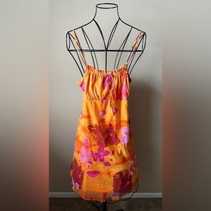 Vintage y2k tropical floral dress